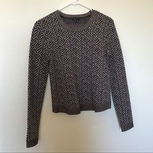 Brown Wool Chevron Theory Sweater